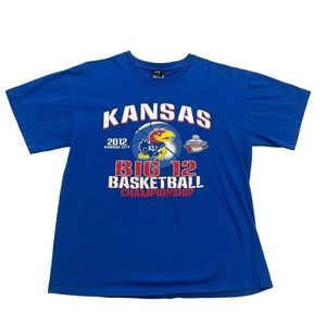 Kansas Jayhawks Shirt Mens Large L Blue 2012 Big 12 Basketball Championship